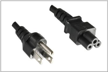 Japan-Netzkabel , Stecker 3pin B(JIS C8303) <> IEC 60320-C5 , JET,PSE, schwarz - 1.8 m