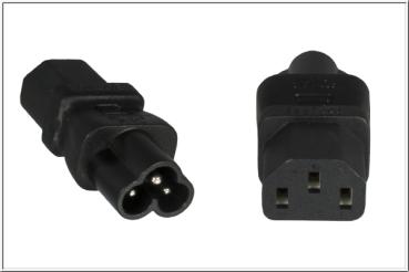 Strom / Netzadapter , Buchse C13 > C6 Stecker Mickey Maus , schwarz