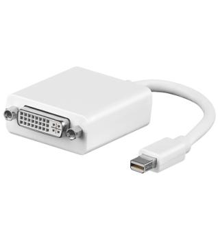 Mini DisplayPort / DVI-D Kabel-Adapter , MDP-Stecker > DVI-D (24+5) Buchse,weiß ,0,10 m