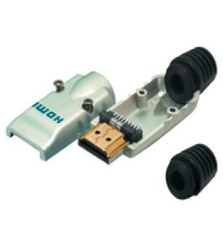 HDMI Stecker zur Selbstmontage, Lötversion, Goldkontakte, Metallausführung