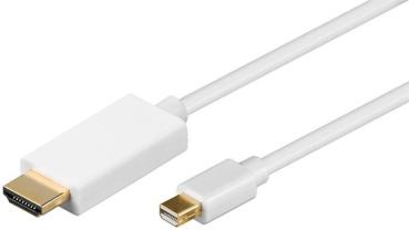 Mini DisplayPort 1.2 Adapterkabel, Mini DP Stecker > HDMI A Stecker, vergoldete Kontakte, weiß - 2m
