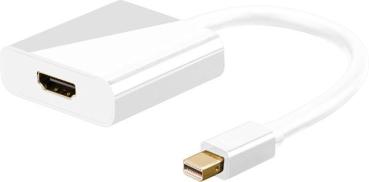 Mini DisplayPort 1.2 / HDMI Kabel-Adapter , MDP-Stecker > HDMI A -  Buchse vergoldet , weiß - 0.10m