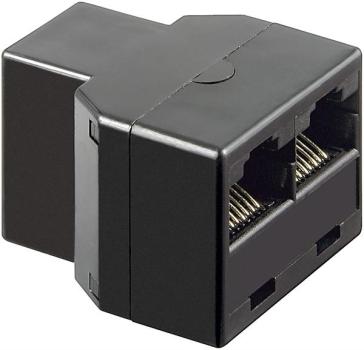 Modular / ISDN T-Adapter U/UTP, Belegung 1:1,ungeschirmt, RJ45(8P8C) Buchse <> 2x RJ45(8P8C) Buchse
