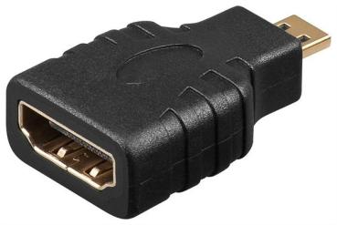 HDMI Adapter vergoldet , HDMI-Buchse (Typ A) > HDMI Micro-Stecker (Typ D) , vergossen