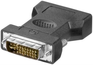 Analoger DVI/VGA Adapter , DVI-I St. Dual-Link (24+5-Pin) > SVGA-Bu. (15-polig) , vergoldet , schwarz