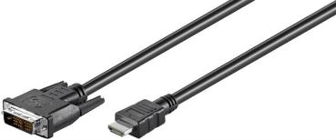 DVI-D/HDMI Kabel, DVI-D-Stecker Single-Link (18+1 pin) > HDMI-Stecker (Typ A), schwarz -2m