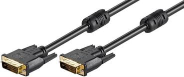 DVI-D FullHD Kabel Dual Link 93109 , 2 x DVI-D-Stecker (24+1-Pin) vergoldet , 2xFerrit , schwarz - 10m