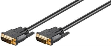 DVI-I FullHD Kabel Dual Link , 2 x DVI-I Stecker (24+5-Pin)  , schwarz - 2m