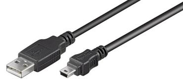 USB2.0 Hi-Speed Kabel ,USB A Stecker   USB B Mini 5-pin Stecker, schwarz - 1.5m