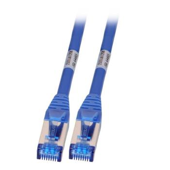 TPE superflex Patchkabel Cat.6A S/FTP, 10 Gbit,2x RJ45 STP, 100% CU,LZSH, blau - 1m
