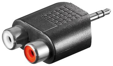 Audio Adapter Klinke 3,5 mm-Stecker (3-Pin, Stereo) > 2x Cinch Buchse (Audio links/rechts)