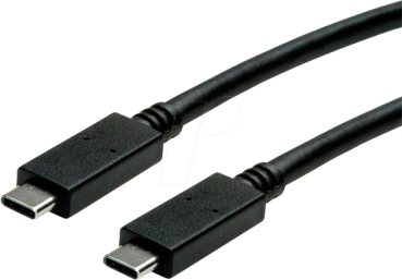 40 Gbits TB4  Ultra Flex Kabel  2x Stecker C , 20V / 5A  , 100W , schwarz -1m