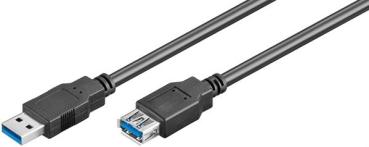 USB3.0 SuperSpeed 5Gbps Verlängerungskabel E324703 UL , Stecker (Typ A) > Buchse (Typ A) , schwarz - 1.8m