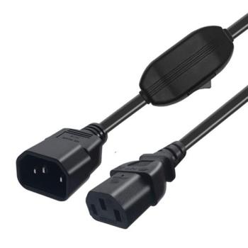 Sonder PDU UPS Power Kabel , C13 zu C14 mit Aus/Ein-Schalter ,schwarz - 0,30m