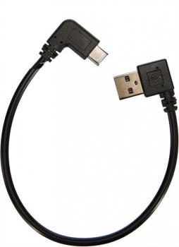 USB3.1 Super Speed Kabel abgewinkelte  Stecker C 90° /  Stecker A 90° , PVC , schwarz - 0.27m