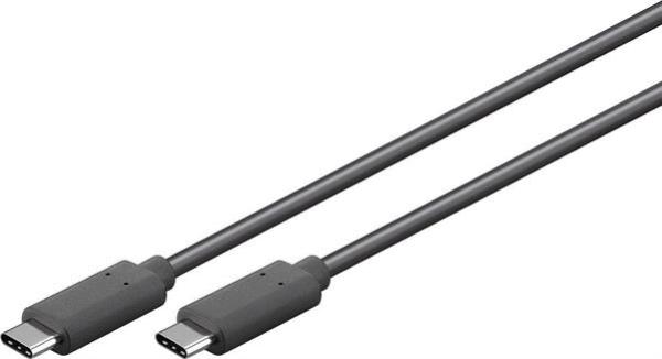 20 Gbits Super-Speed Kabel USB 3.2 G2x2 , Stecker C > Stecker C  ,Kupfer , 5A , schwarz - 1m
