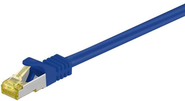 GIGABIT 500MHz Patchkabel S/FTP(PIMF), Cat.7 Rohkabel , RJ45 STP   RJ45 STP , LSZH , blau - 10m