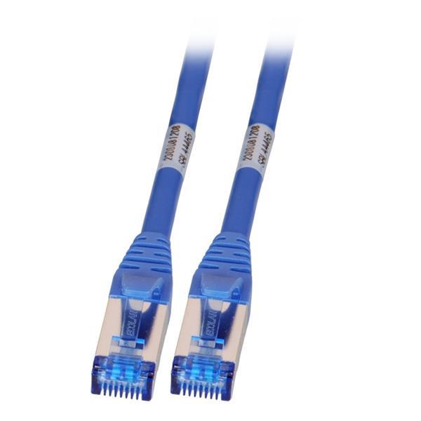 TPE superflex Patchkabel Cat.6A S/FTP, 10 Gbit,2x RJ45 STP, 100% CU,LZSH, blau - 1m