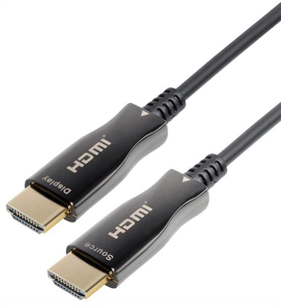 Optisches Hybrid 4K@60Hz  AOC HDMI 2.0 Kabel, HDMI19 Typ A Stecker   Stecker vergoldet , schwarz - 30m