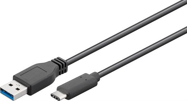 Synch- / Ladekabel USB3.0  Stecker C >Stecker A ,3A , 5Gbit , schwarz - 3m