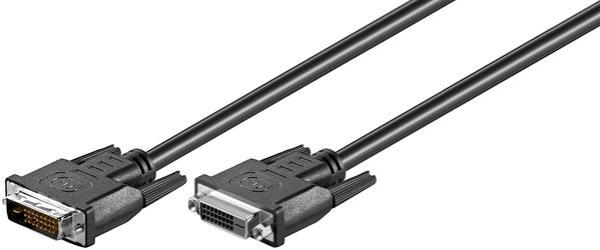 DVI-D FullHD Verlängerungskabel Dual Link , DVI-D-Stecker (24+1-Pin) > DVI-D-Buchse (24+1-Pin),schwarz-3m