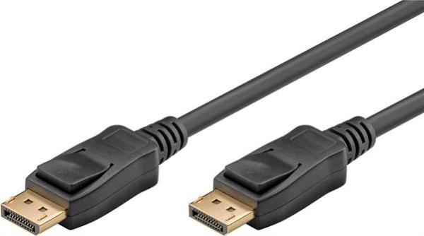 DisplayPort 1.4 UHD 8K Kabel , DP-Stecker > DP-Stecker  , vergoldet ,  32.4 Gbit/s  , schwarz- 1.50m