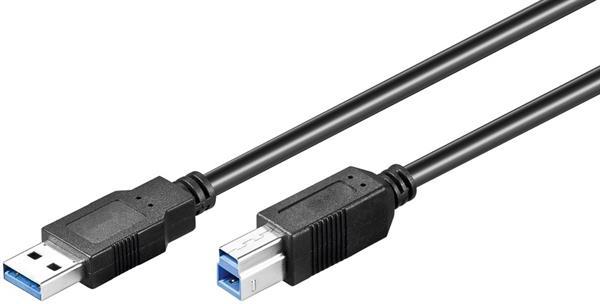 USB3.0 SuperSpeed 5Gbps Anschlußkabel ,Stecker (Typ A) > Stecker (Typ B) , schwarz - 1m