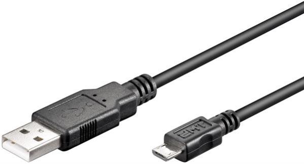 USB2.0 Hi-Speed Kabel , Stecker (Typ A)   Micro-Stecker (Typ B) , schwarz - 0.30m