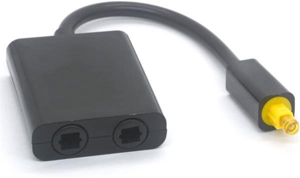 Optical Audio Toslink -Splitter-Adapter 1 in 2 , digital , schwarz