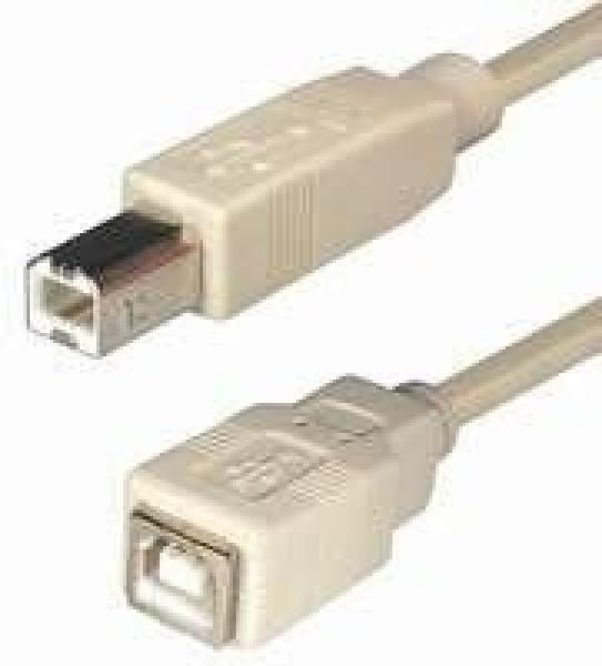 USB2.0 Hi-Speed Kabel  , USB-B Stecker   USB-B Buchse , grau - 1m