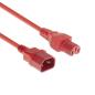 Preview: Stromkabel Warmgeräteverlängerung AK5308 , Stecker C14    C15 , 1mm², VDE , rot - 2m