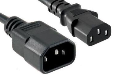 Kaltgerätekabel EK503.2 , Stecker C13  <> C14  , schwarz - 2m