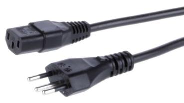 Brasilien-Netzkabel  ,Stecker N IEC 60906-I <> C13 ,INMETRO , schwarz - 1.8m