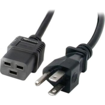 USA / Kanada -Netzkabel , Stecker B(NEMA 5-15P) <> C19, Kabel , SJT, AWG16 , UL/CSA , schwarz - 1.8m