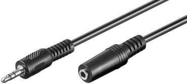 Kopfhörer-/ Audio Verlängerungskabel , Klinke 3,5mm St. (3-Pin, Stereo) > Klinke Bu. , schwarz - 5m