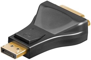 DisplayPort/DVI-D Adapter 1.1 , DP-Stecker > DVI-I-Buchse Dual-Link (24+5 pin),vergoldet,schwarz