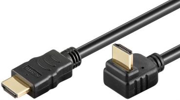 High Speed HDMI 1.4 Kabel mit Ethernet , HDMI19 A Stecker <> Stecker 270°, vergoldet, schwarz - 3m