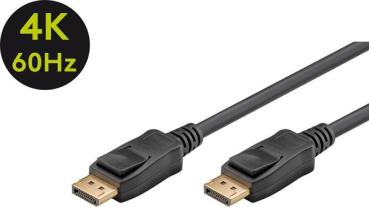 1.2 DisplayPort Kabel 4K UHD 2160p (60 Hz) , 2 x DP-Stecker vergoldet , 21.6 Gbit/s , schwarz - 5m
