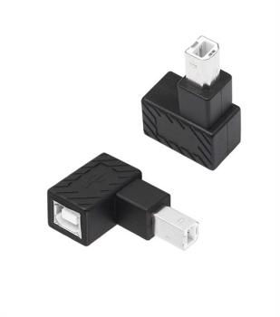 USB2.0  Adapter 90° Abwärtswinkel USB2.0-Stecker (Typ B) > USB2.0-Buchse (Typ B) , schwarz