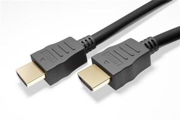 4K/60Hz UHD HDMI 2.0 Kabel  , HDMI A Stecker <> Stecker, vergoldet , Schwarz  - 1m