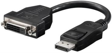 DisplayPort 1.2/DVI-D Kabel-Adapter  , DP-Stecker > DVI-D (24+1) Buchse, schwarz - 0.20m