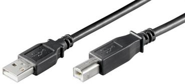 USB2.0 Hi-Speed Kabel , USB A Stecker <> USB B Stecker, schwarz - 3m