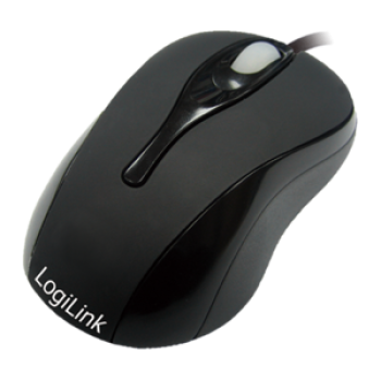 LogiLink ID0025 Optical Mini Maus, USB, 800dpi, 3 Tasten, schwarz