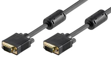 PROLINE Full HD SVGA Kabel , 3C+8, DBHD15 Stecker   Stecker,doppelt geschirmt ,Ferrit , schwarz - 3m