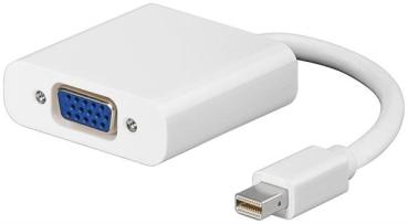 Mini DisplayPort  1.1 / VGA Kabel-Adapter , MDP-Stecker > DBHD15 Buchse ,weiß - 0.10m