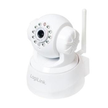 LogiLink WC0030W Indoor WLAN / LAN IP Kamera m. Nachsicht, Bewegungmelder, Pan & Tilt , 300KPixel, weiß
