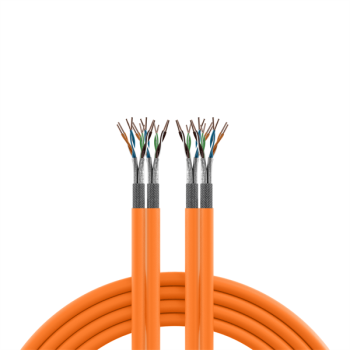 PREMIUM Installationskabel Duplex Cat.7,1000MHz, S/FTP 4P, 2x4x2xAWG23/1, BauPVO Euroklasse: Cca , orange - 100m