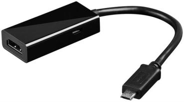 MHL Adapter USB2.0 Micro-Stecker > HDMI-Buchse  , schwarz - 0,20m