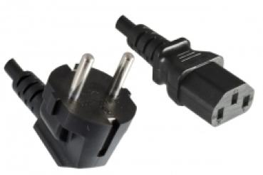 Korea- Netzkabel 3pin , Stecker F CEE 7/4 <>IEC 60320-C13 ,KTL bis 16A , schwarz -  2.5m