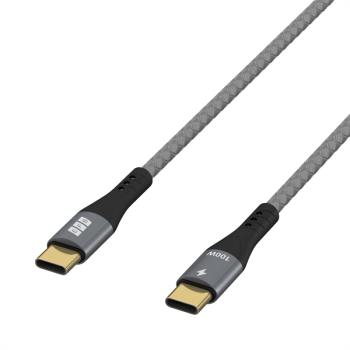 USB Schnellladekabel, E-Marker Chip, 5A / 100W, PD3.0 , 2 x USB-C Stecker , space-grau - 0.5m